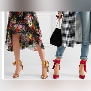 Gianvito Rossi Ribbon ankle wrap sandals heels in black size 8